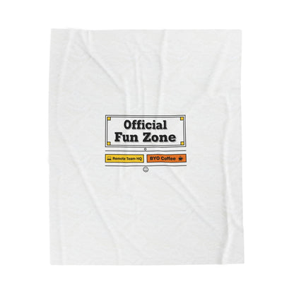 Official Fun Zone Velveteen Plush Blanket | Office Sign Parody, Workplace Humor