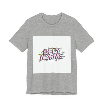 Defy Norms glitch font tee | anti-aesthetic, chaotic design shirt