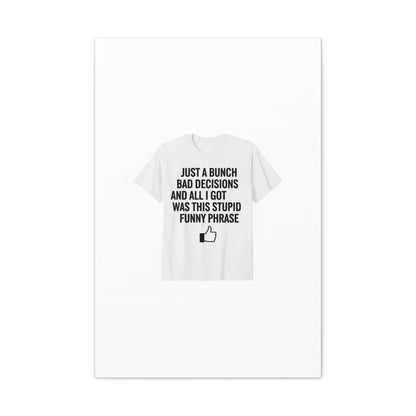 self-deprecating quote Canvas | sarcastic introvert wall art, anxiety humor