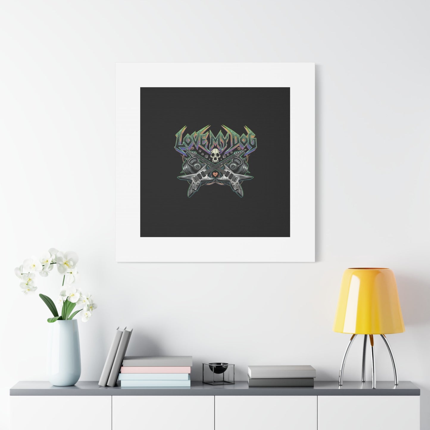 Love My Dog metal font Canvas | gothic wellness quote, edgy self-care merch