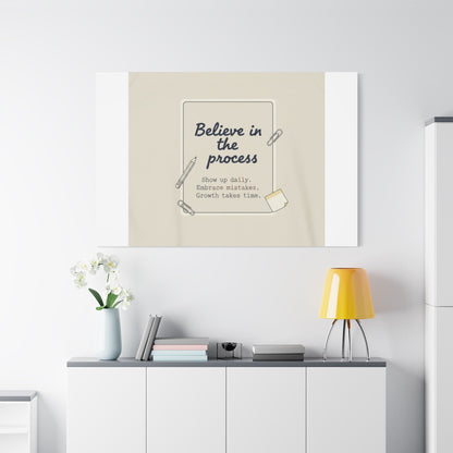 Believe in the Process Canvas | analogue note to self, handwritten reminder décor