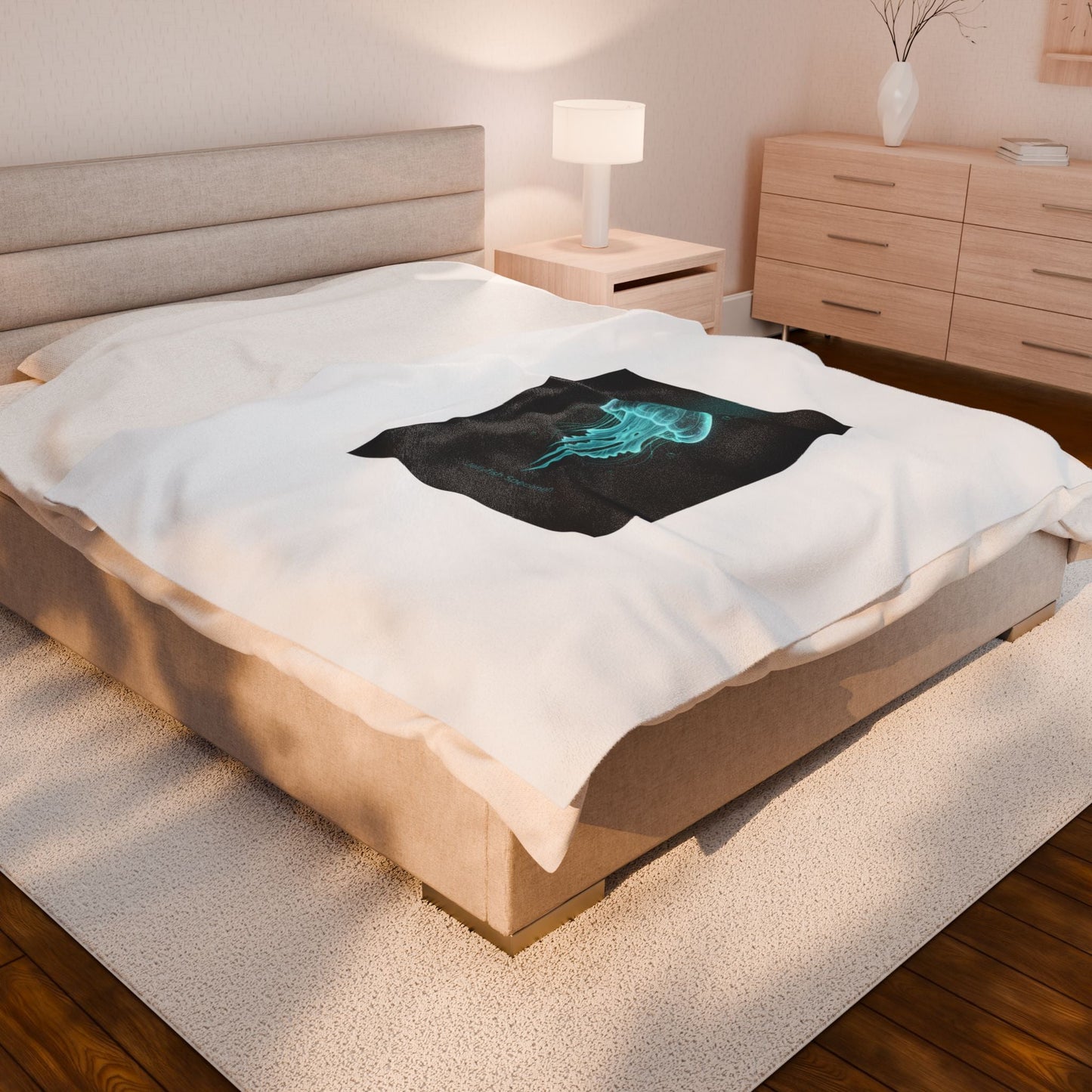 Bioluminescent Jellyfish Blanket | Neon Deep Sea Aesthetic