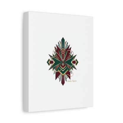 Art Deco geometric brass print Canvas | Neo-Deco chrome & gold fan motif