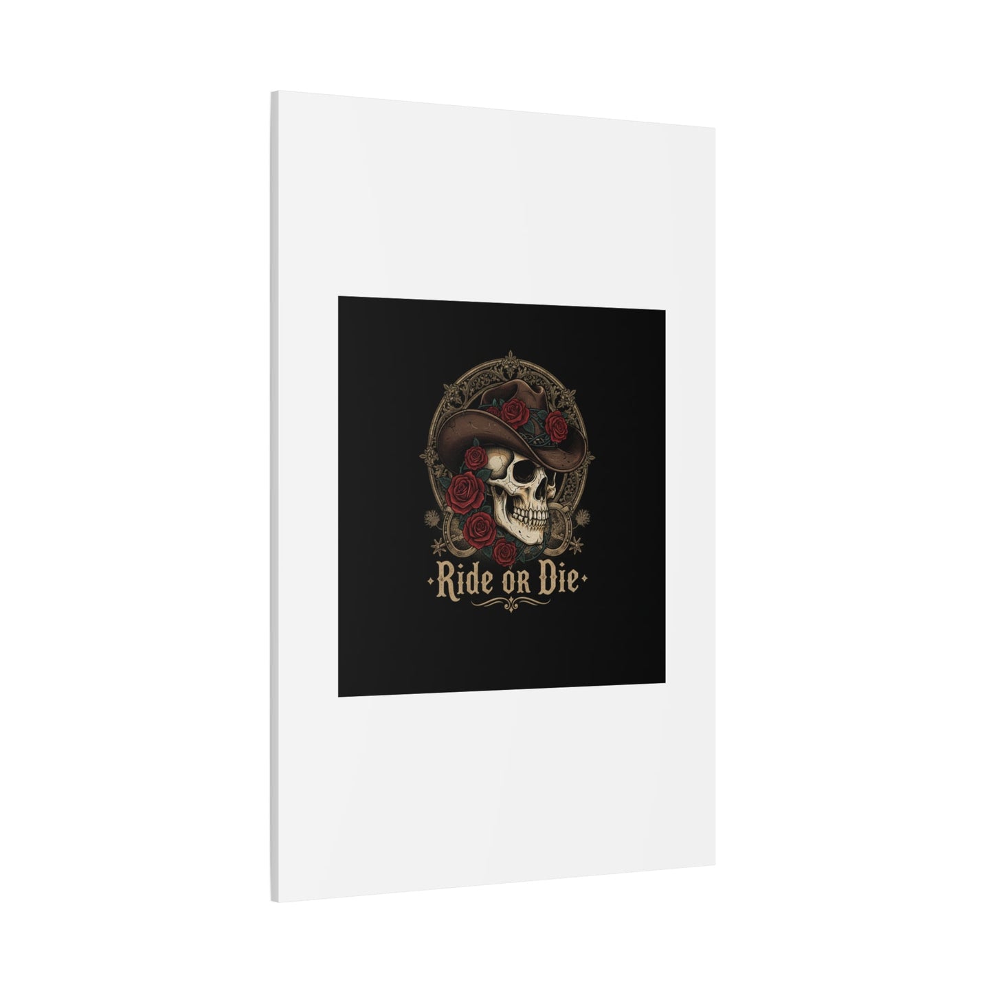 Ride or Die Skull Canvas | Western Skull Art, Gothic Americana
