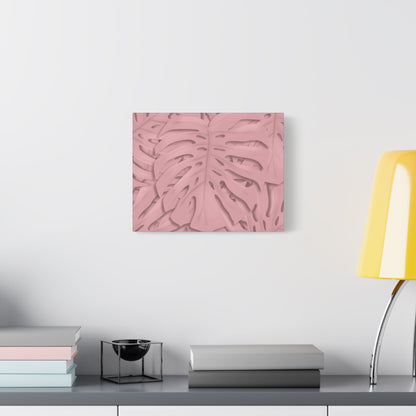 Soft Pink Monstera Canvas Print – Botanical Wall Art