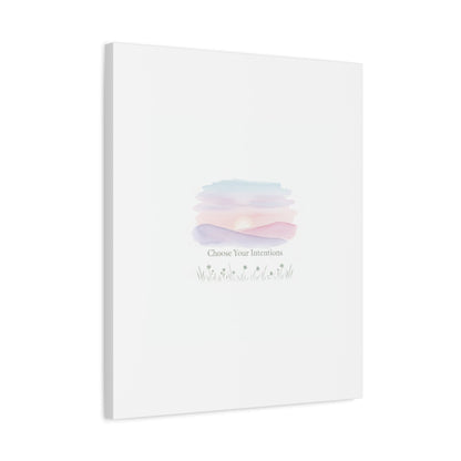 Choose Your Intentions Canvas, soft wellness poster, pastel gradient mindfulness art