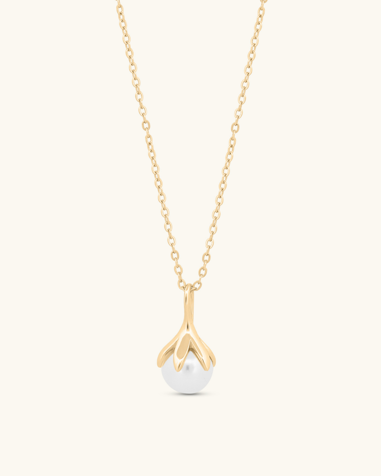 Lotus Bud Pearl Necklace