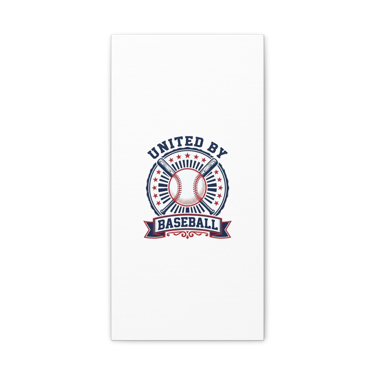 United by Baseball Canvas | Patriotic Baseball Graphic, Red White Blue Wall Art