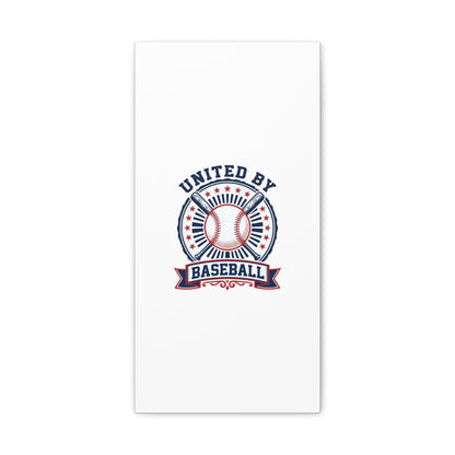 United by Baseball Canvas | Patriotic Baseball Graphic, Red White Blue Wall Art