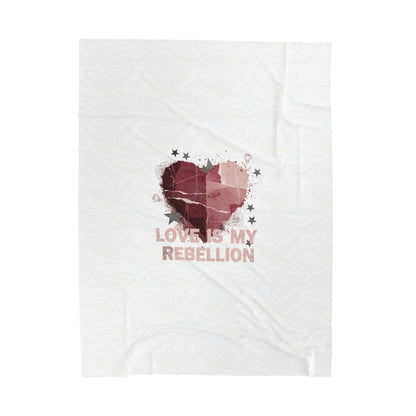 Love Is My Rebellion Velveteen Blanket | Soft Grunge Hearts, Distressed Heart Design