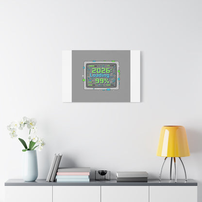 2026 Loading 99% Canvas | NYE countdown, retro system interface