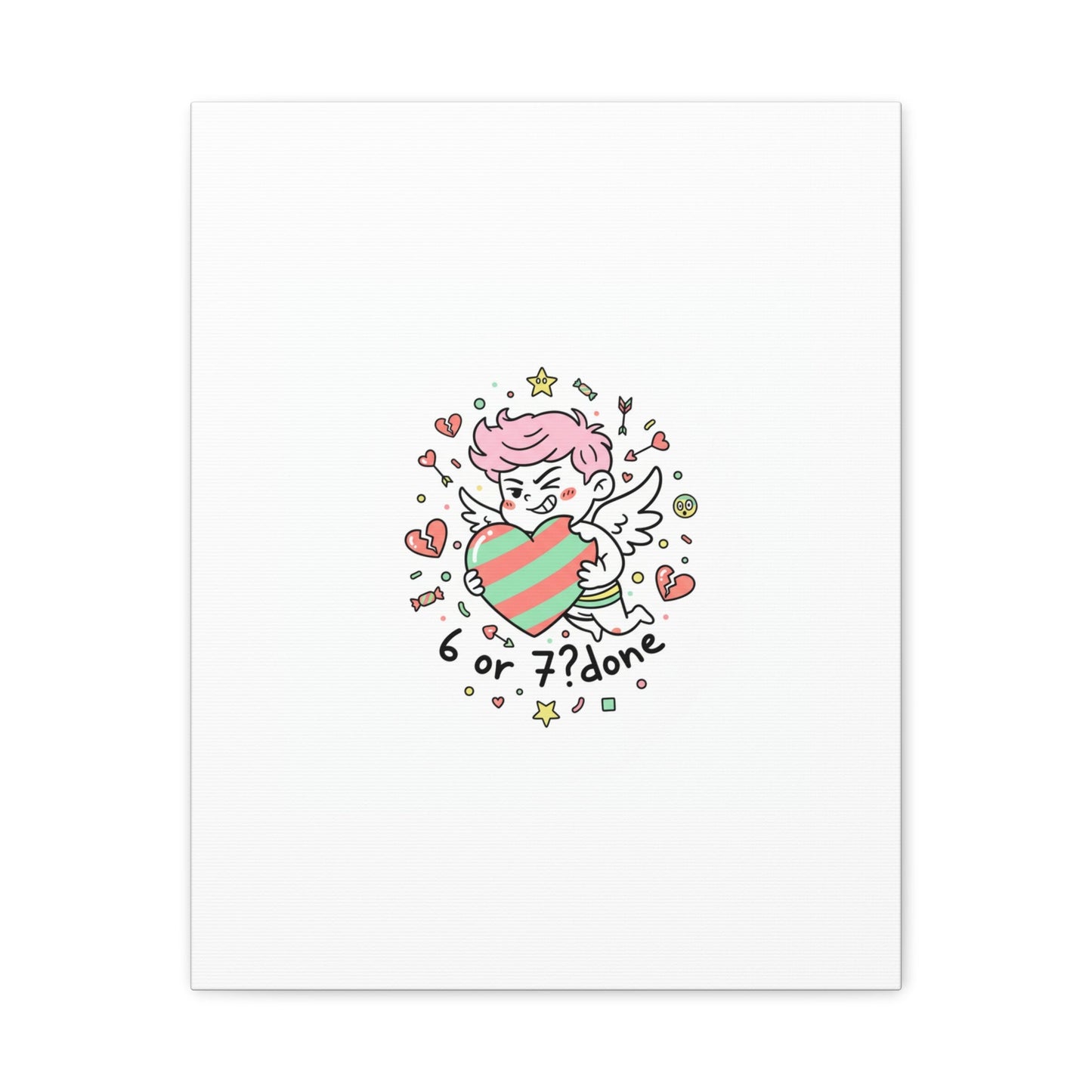 Weird Cupid heart illustration Canvas | Weird Valentine, quirky chaotic love