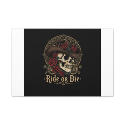 Ride or Die Skull Canvas | Western Skull Art, Gothic Americana