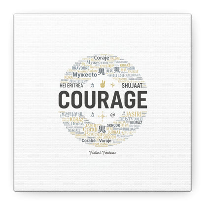 Courage Word Cloud Canvas | Fresh-Start Minimalism art print