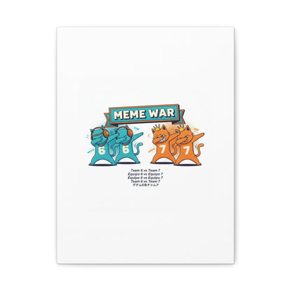 Meme War: Six vs. Seven Canvas Wall Art