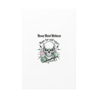 Roar for Self-Care Skull Canvas | heavy metal wellness, gothic wellness quote