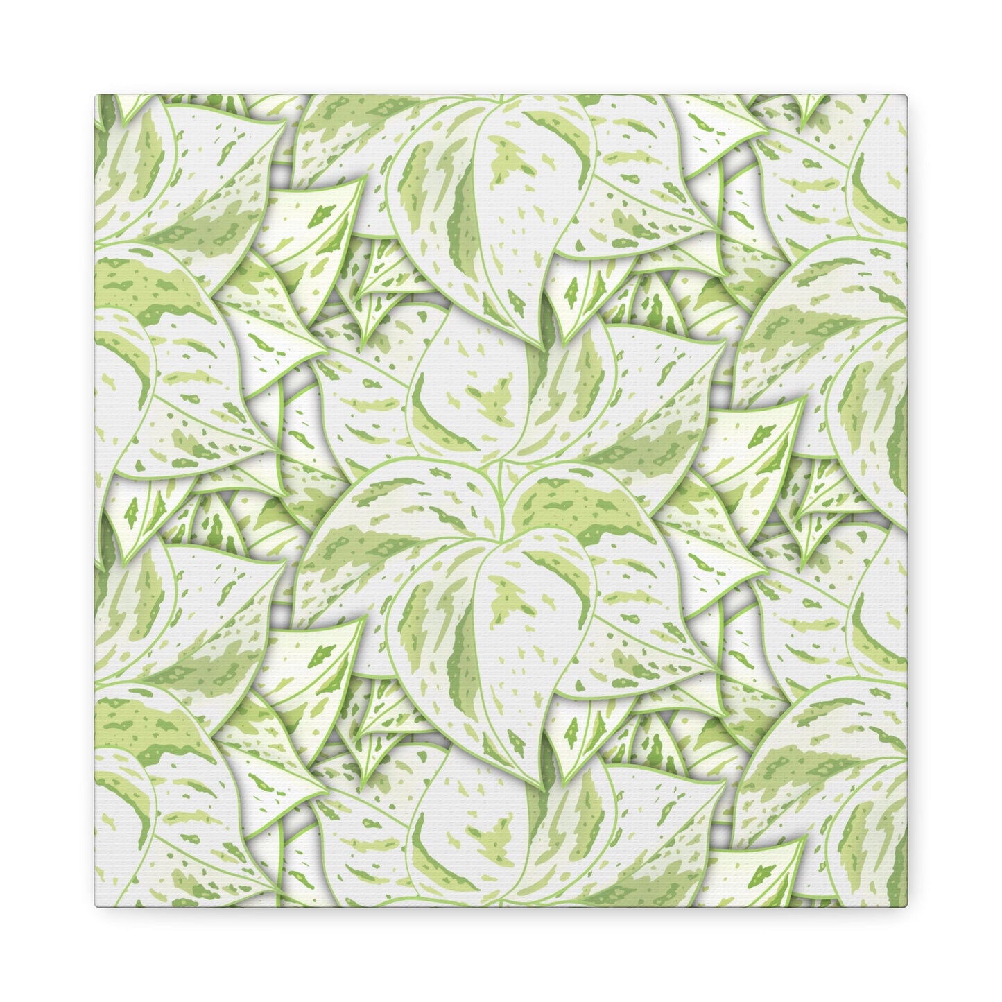 Snow Queen Pothos Pattern Canvas Print – Botanical Wall Art