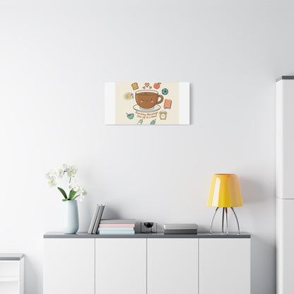 Surviving Mornings (One Sip at a Time) Canvas | Parenting Morning Humor, Coffee & Kids