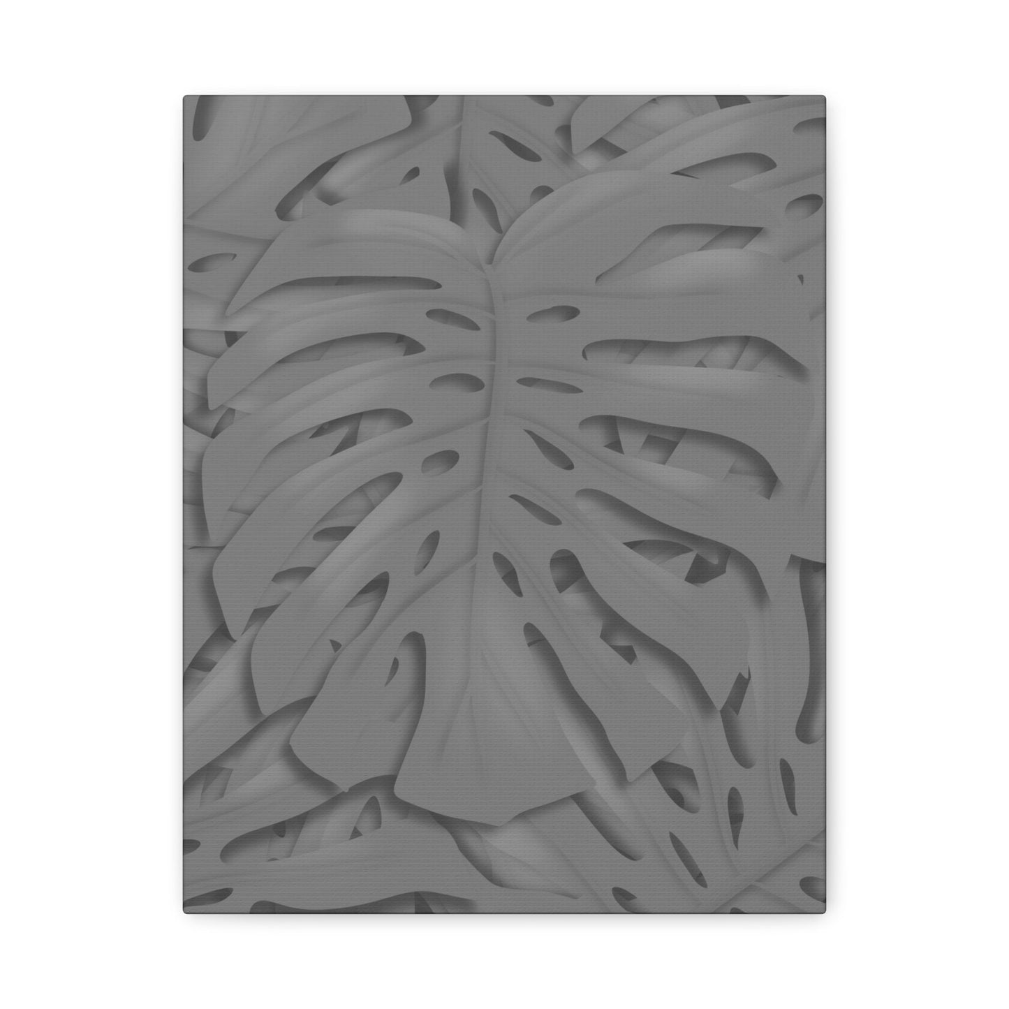 Grey Monstera Canvas Print – Botanical Wall Art
