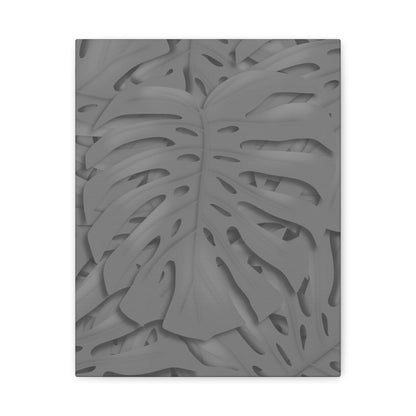 Grey Monstera Canvas Print – Botanical Wall Art