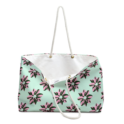 Pink Princess Philodendron Pattern Weekender Bag