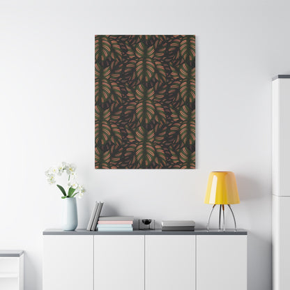 Calathea Pinstripe Pattern Canvas Print – Botanical Wall Art