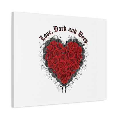 Love Dark and Deep Heart Canvas, Nu Romantic Gothic Romance, 80s Nostalgia