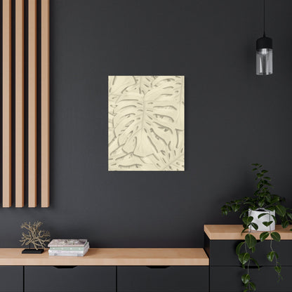 Beige Monstera Canvas Print – Botanical Wall Art