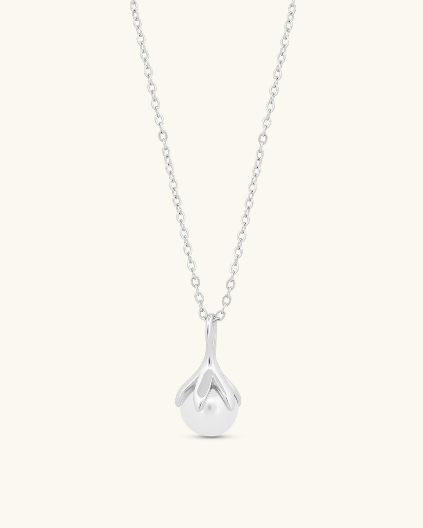 Lotus Bud Pearl Necklace