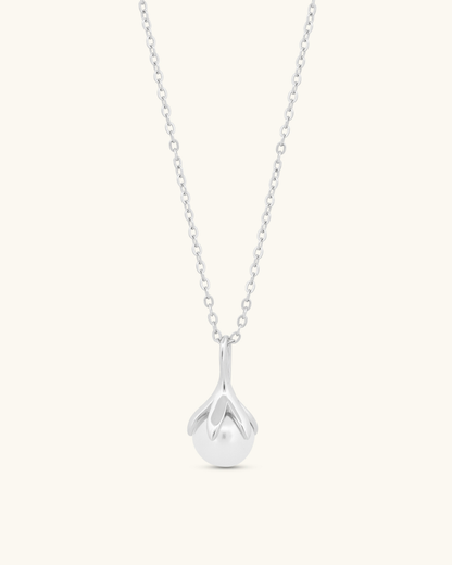 Lotus Bud Pearl Necklace