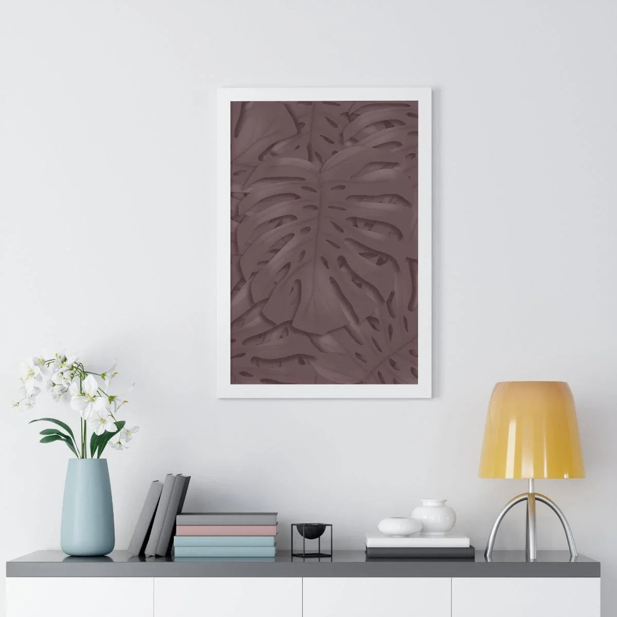 Merlot Monstera Framed Print – Botanical Wall Art