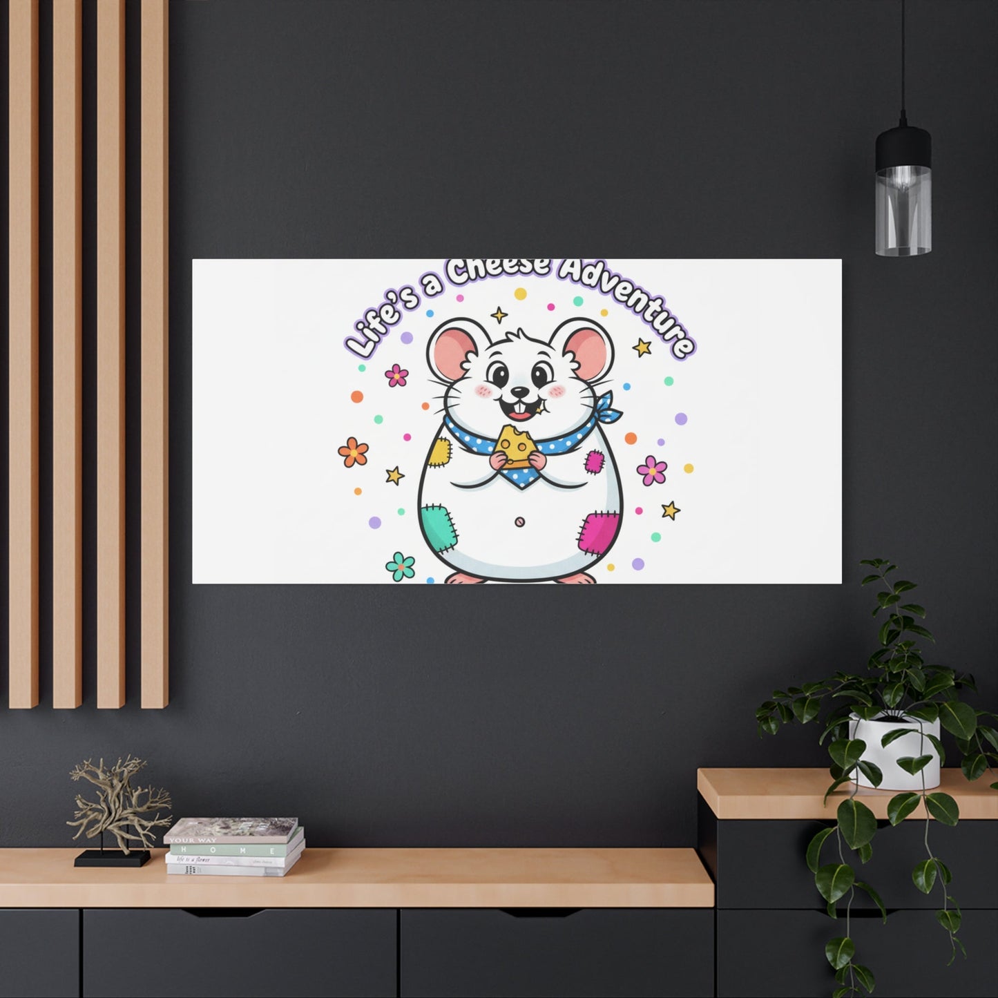 Life's a Cheese Adventure Canvas | Rodent-Core rat art print