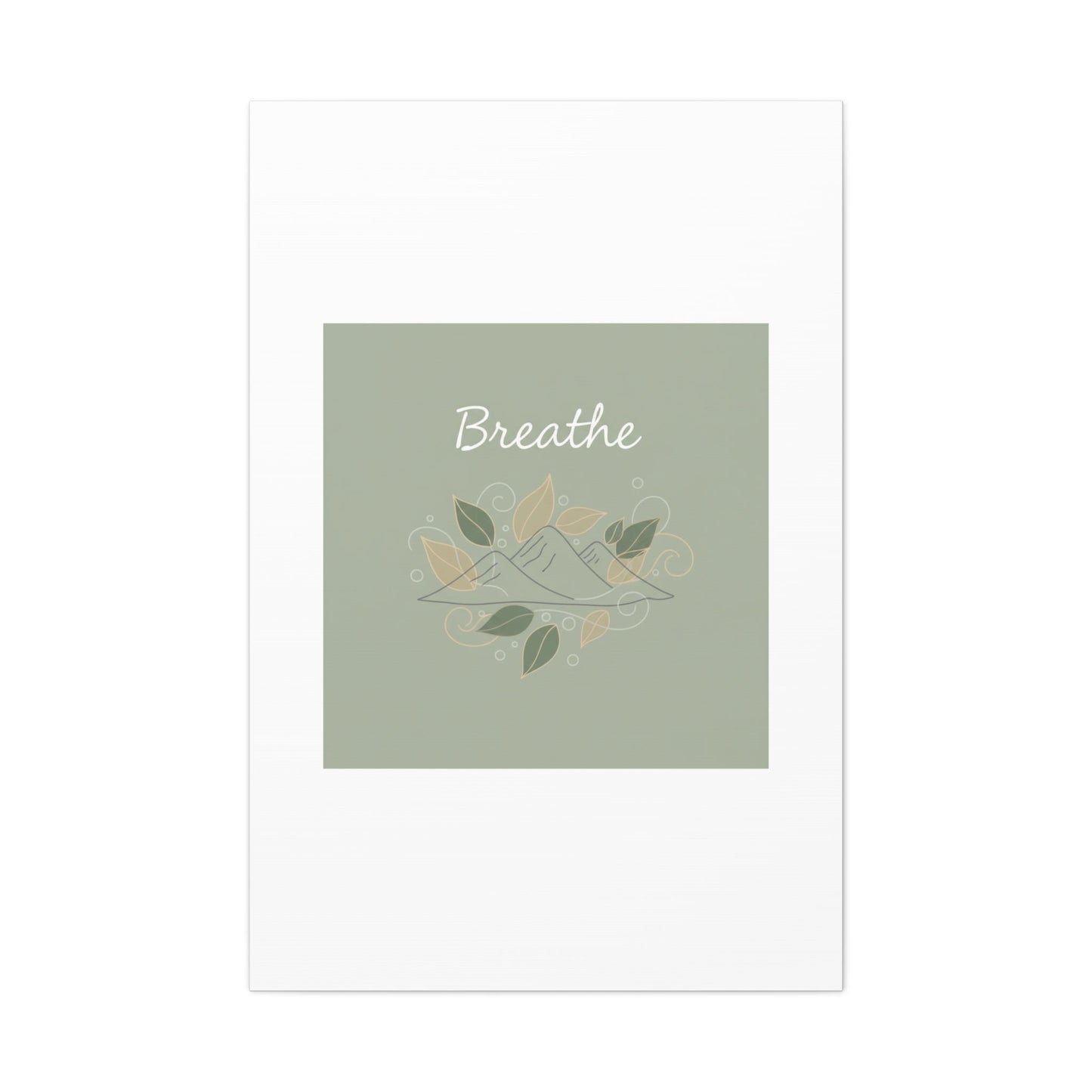 Breathe Mountain Line Canvas | Nature Symbols, Minimal Forest Wall Art