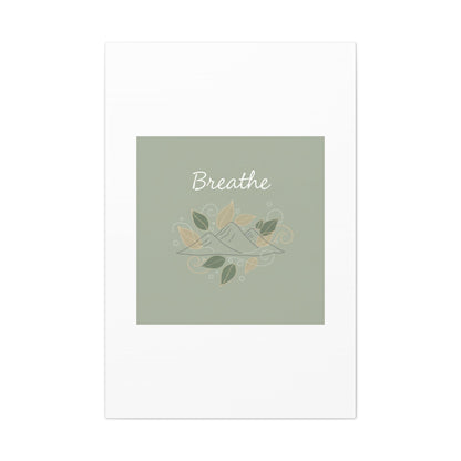 Breathe Mountain Line Canvas | Nature Symbols, Minimal Forest Wall Art