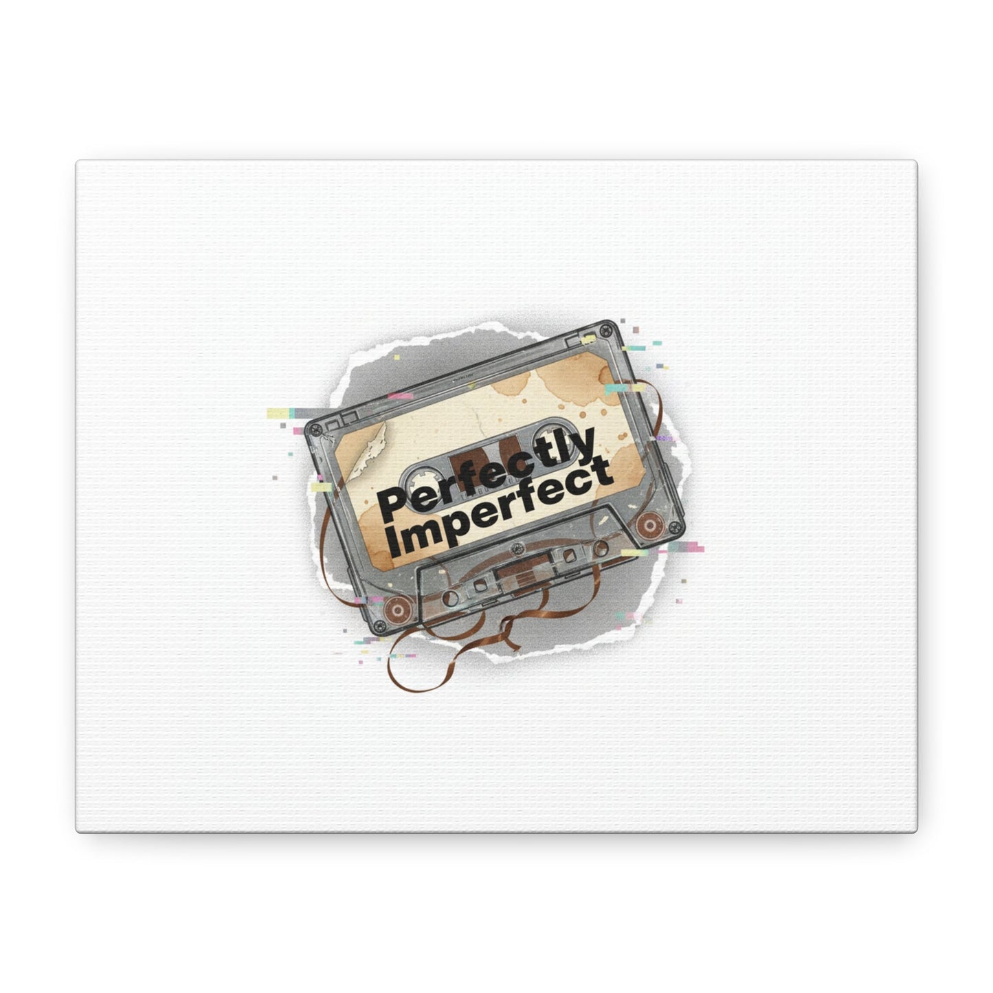Perfectly Imperfect Cassette, Canvas Print | Analog Error, glitch art static