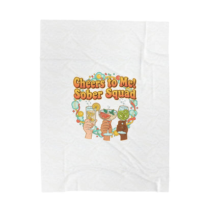 Cheers to Me Sober Squad Velveteen Blanket | Dry January, Mocktail Trend