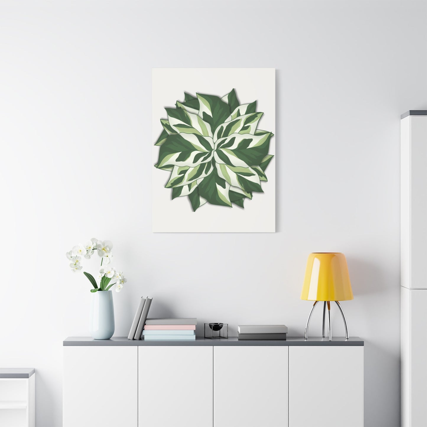 Calathea White Fusion Canvas Print – Botanical Wall Art