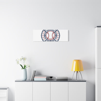 United by Baseball Canvas | Patriotic Baseball Graphic, Red White Blue Wall Art