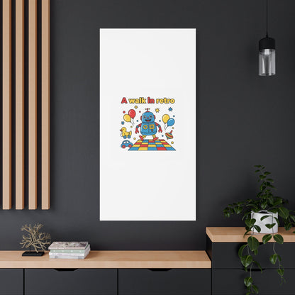 Retro Toy Robot Canvas | Throwback Kid, Primary Color Nostalgia
