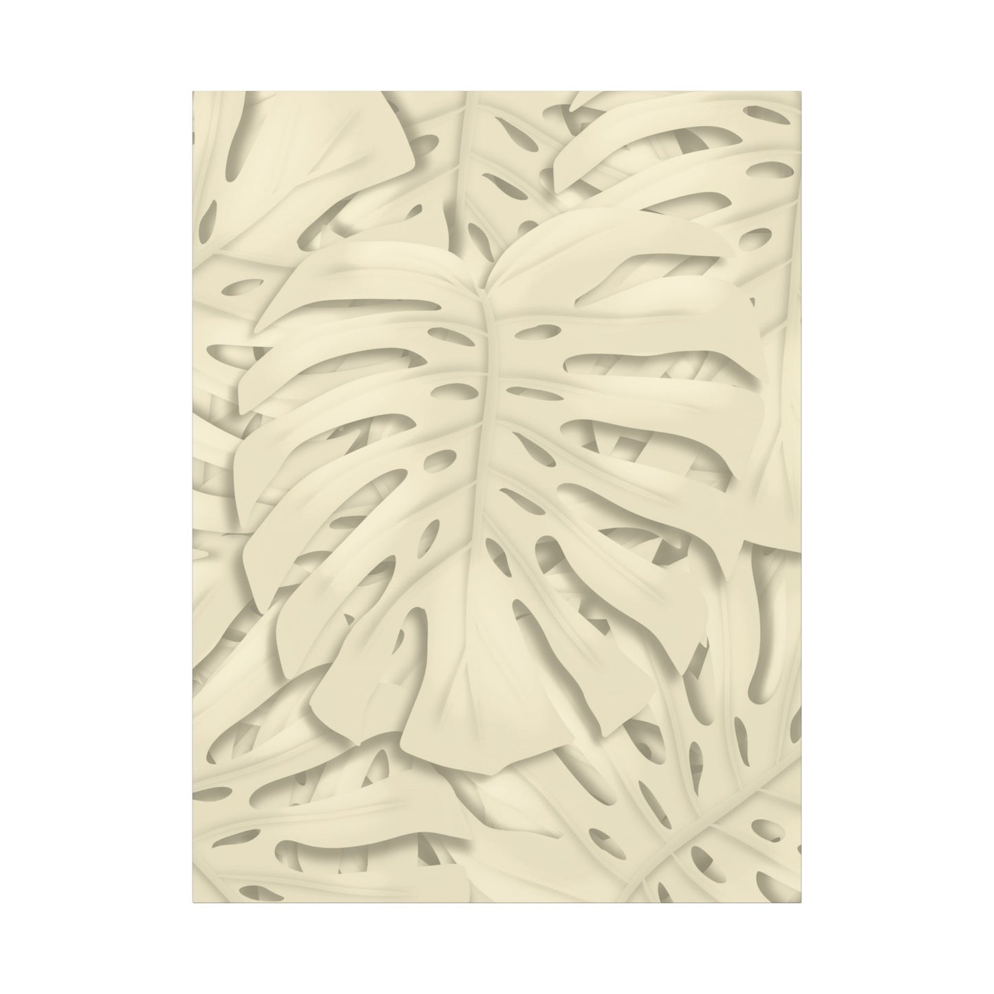 Beige Monstera Canvas Print – Botanical Wall Art