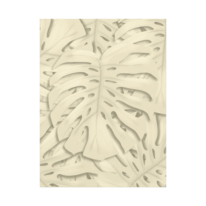 Beige Monstera Canvas Print – Botanical Wall Art