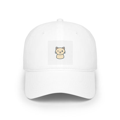 Cute Cat Patch Baseball Cap — Minimalist Kitten Embroidered Hat