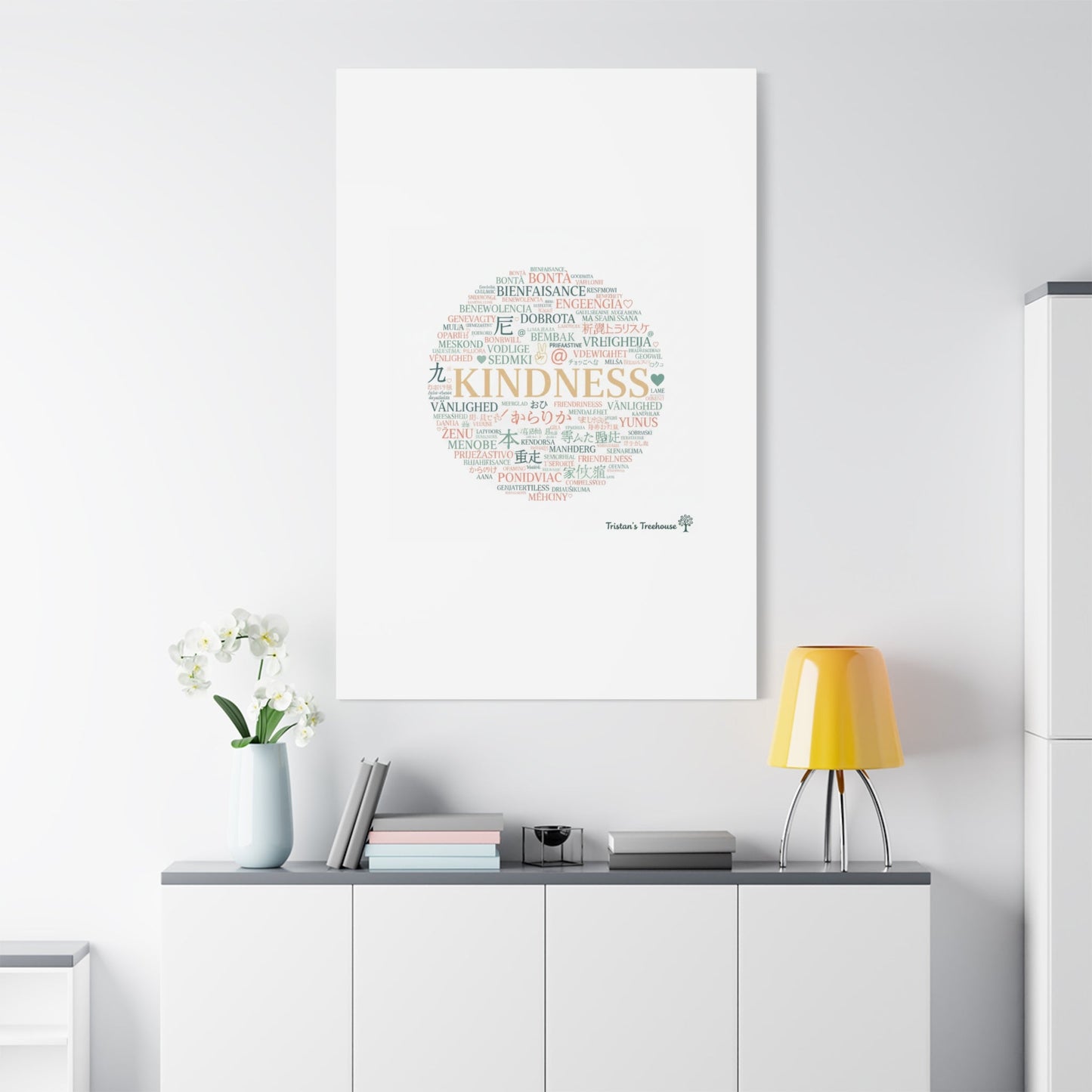 Kindness Word Cloud Canvas | Fresh Start Minimalist Wall Art