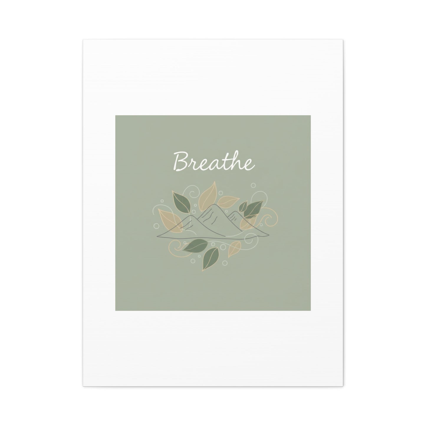 Breathe Mountain Line Canvas | Nature Symbols, Minimal Forest Wall Art