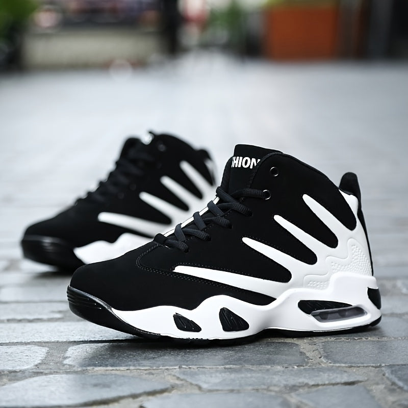 Professional Basketball Shoes for Men, Comfortable High-top Breathable Non-slip Shock Absorbing Lace-up Cushion Sneakers for Training, Running And Stepping