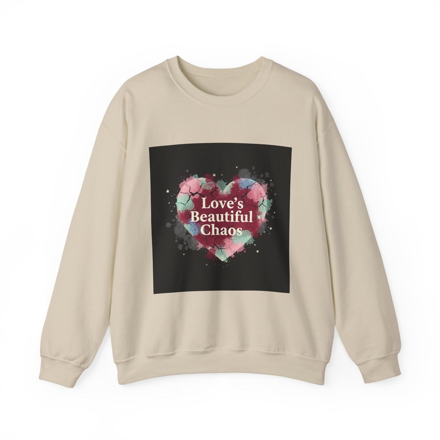 Love's Beautiful Chaos Sweatshirt | soft grunge heart, distressed collage