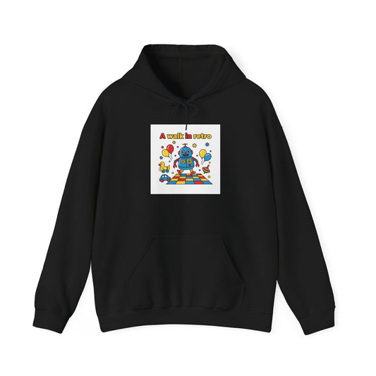 Retro Toy Robot Hoodie | Throwback Kid primary colors, childlike design