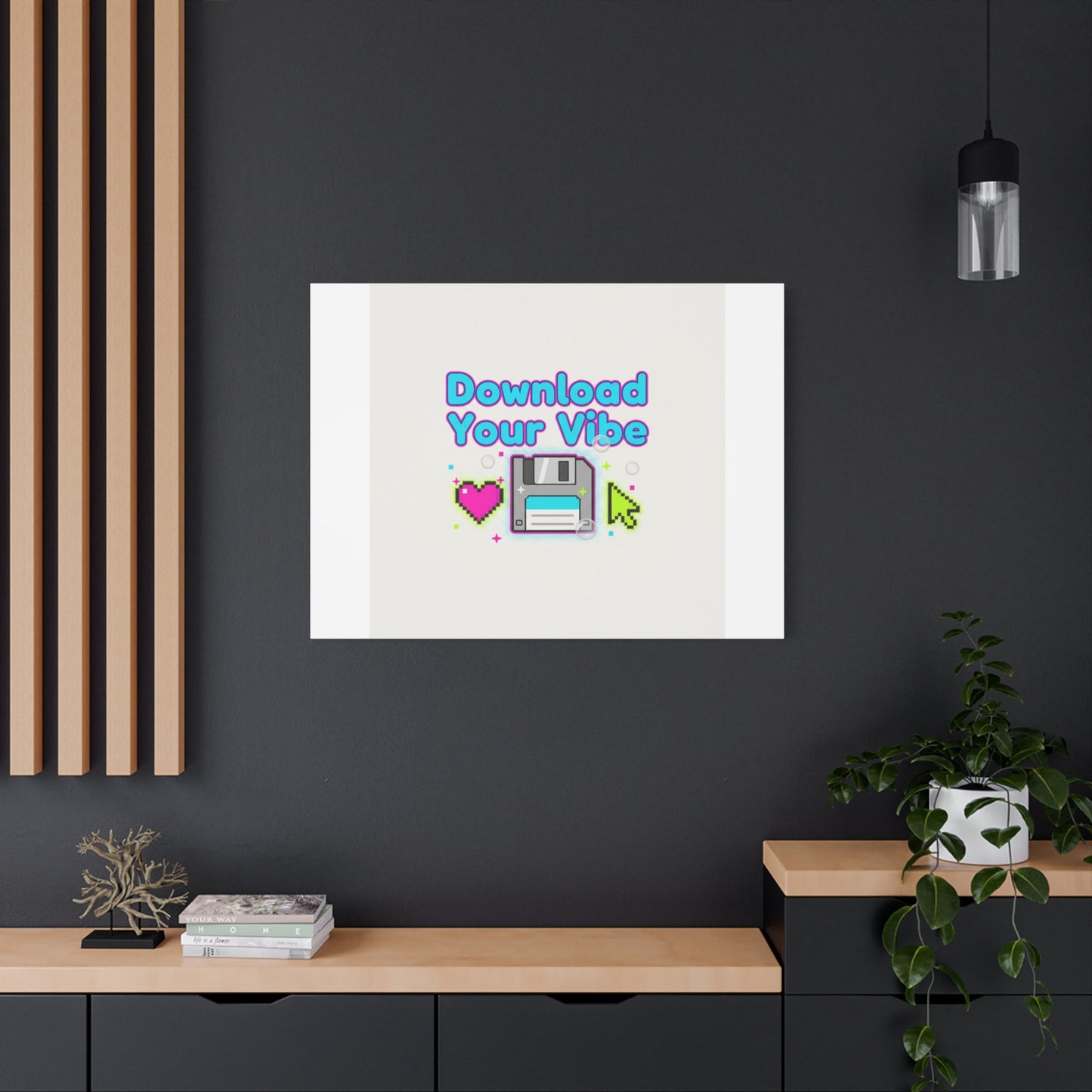 Download Your Vibe Canvas | Y2K Retro Tech, Pixel Floppy Disk Poster