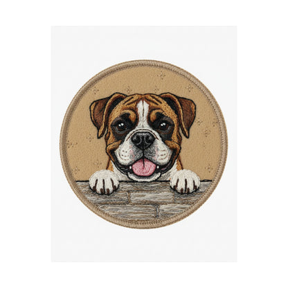 Boxer Dog Satin Poster — Cute Smiling Pup Wall Art