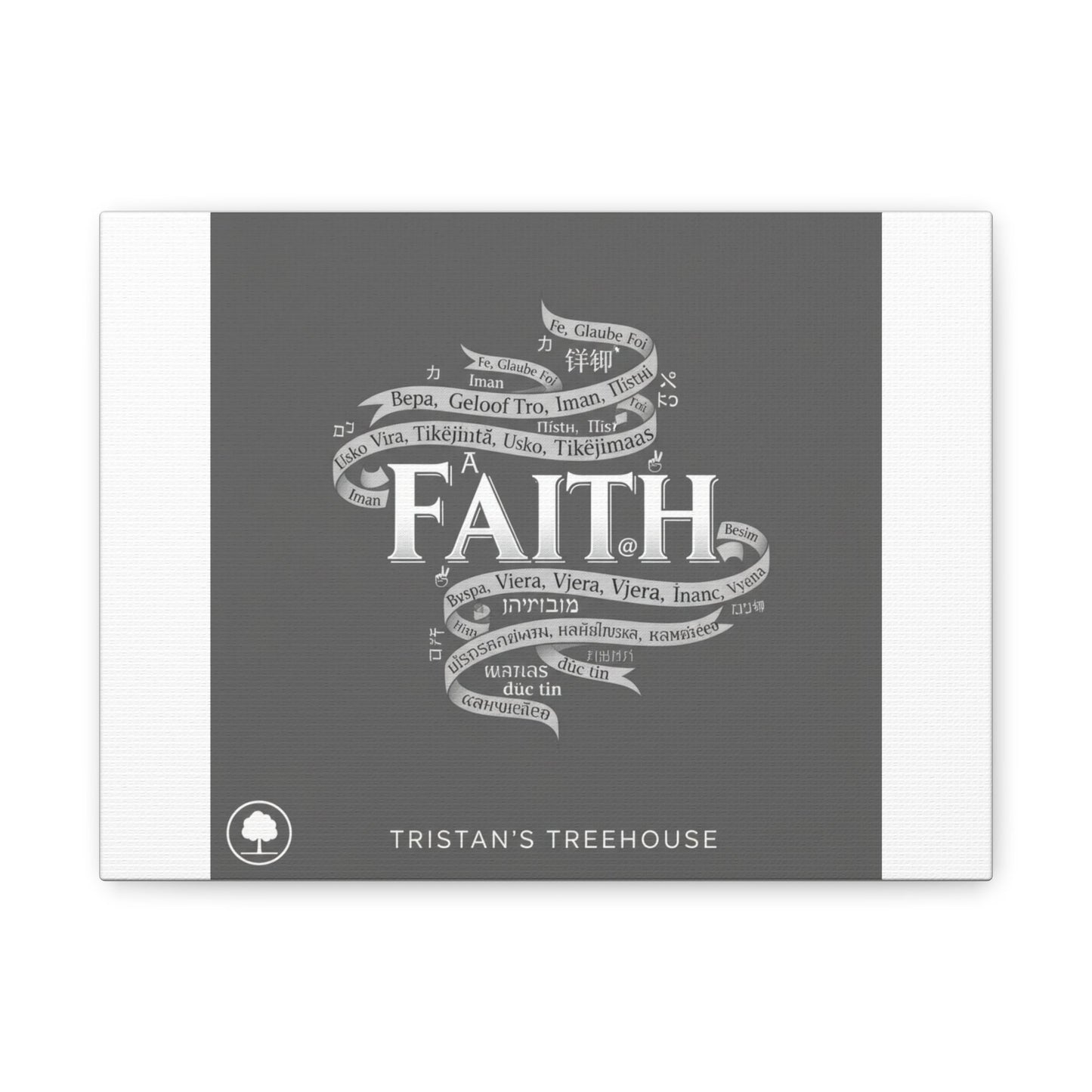 handwritten faith ribbon Canvas | sketch aesthetic, doodle design